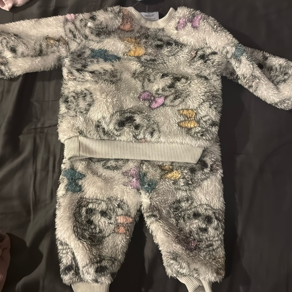 Fuzzy Disney dog matching set 
0-3 months